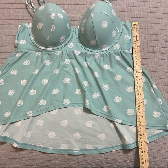 Swim by Cacique Seashell High Low Tankini  Lightly Lined Bandeau 40D - Picture 3 of 9